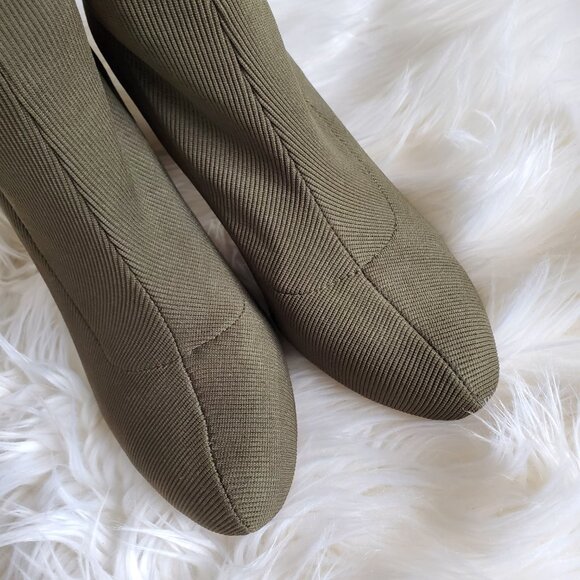 Steve Madden Olive Pull On Mid-Calf Stretch Fabric Block Heel Boots SZ 8 - Picture 9 of 15